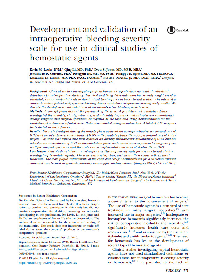 Image of the first page of the VIBe Scale paper study by Kevin Lewis, et al. 